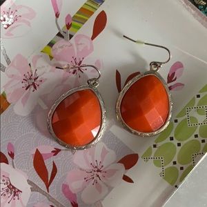 Orange drop earrings
